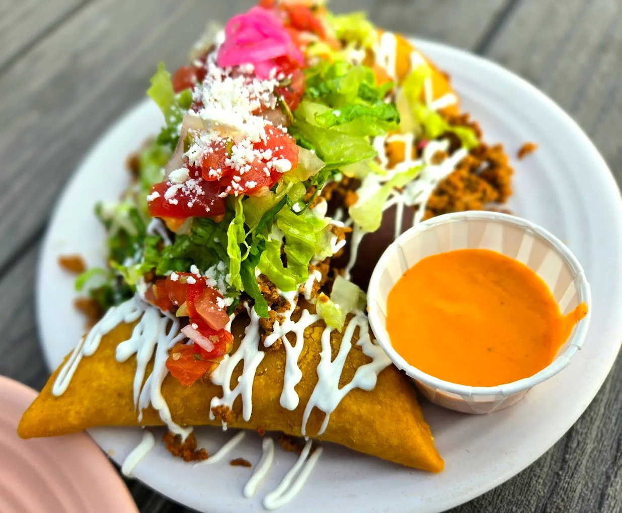 Empanadas at Taqueria El Chingon Edmonton - handmade corn tortillas stuffed with meat and potato